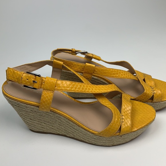 Via Spiga Espadrille Wedge Sandals Yellow Size 8.5 - Picture 2 of 12